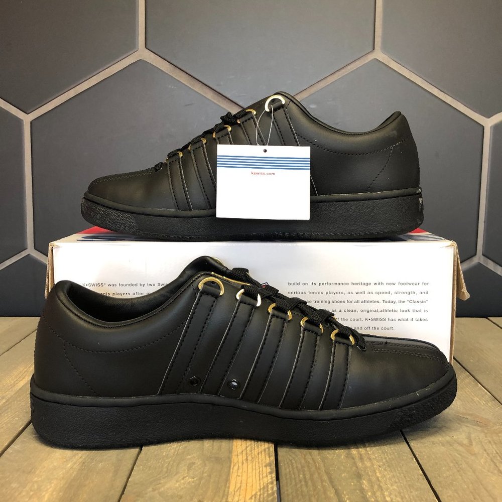 K-Swiss 'Classic 2000' Black/Gold (Multiple Sizes) - Picture 2 of 5